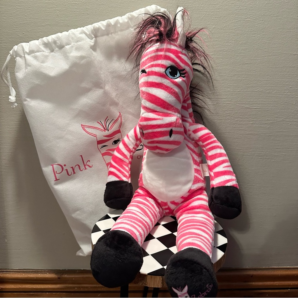 Pink Zebra Plush 21" Paisley Plush